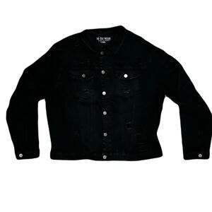 Si Tu Veux Black Men’s Jean Jacket Size XXXL